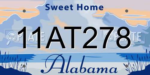 11AT278 Alabama License Plate
