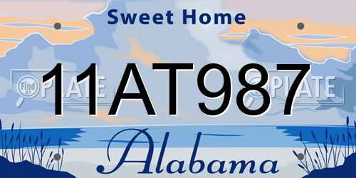 11AT987 Alabama License Plate