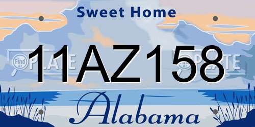 11AZ158 Alabama License Plate