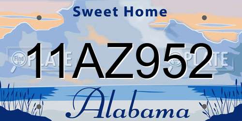 11AZ952 Alabama License Plate