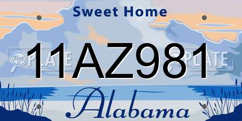 11AZ981 Alabama License Plate