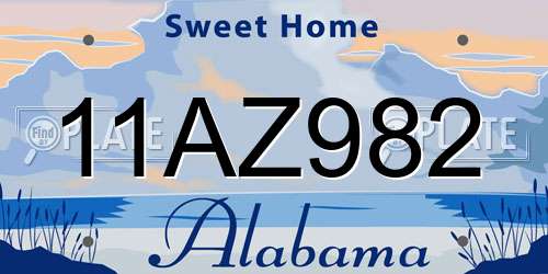 11AZ982 Alabama License Plate