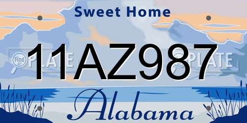 11AZ987 Alabama License Plate