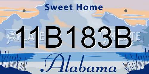 11B183B Alabama License Plate