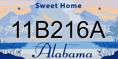11B216A Alabama License Plate
