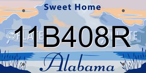 11B408R Alabama License Plate