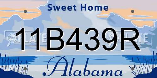 11B439R Alabama License Plate