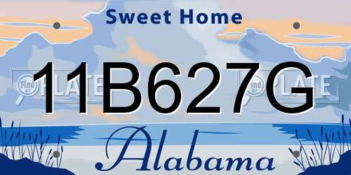 11B627G Alabama License Plate