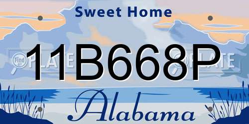 11B668P Alabama License Plate