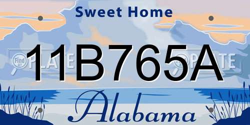 11B765A Alabama License Plate
