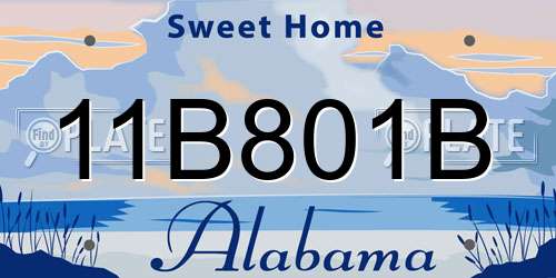 11B801B Alabama License Plate