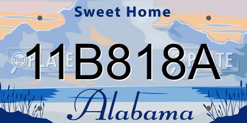 11B818A Alabama License Plate