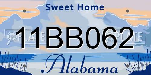 11BB062 Alabama License Plate