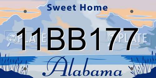 11BB177 Alabama License Plate