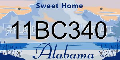 11BC340 Alabama License Plate