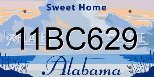 11BC629 Alabama License Plate