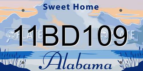 11BD109 Alabama License Plate