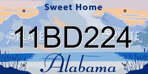11BD224 Alabama License Plate