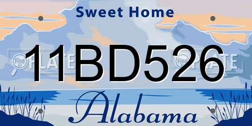 11BD526 Alabama License Plate