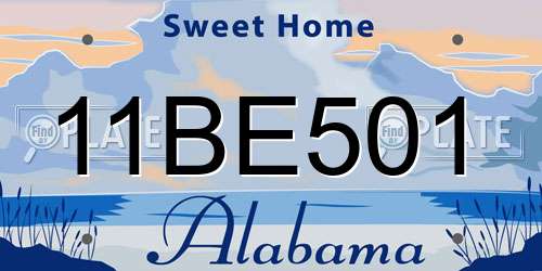 11BE501 Alabama License Plate