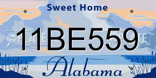 11BE559 Alabama License Plate
