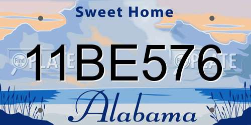 11BE576 Alabama License Plate