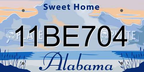 11BE704 Alabama License Plate