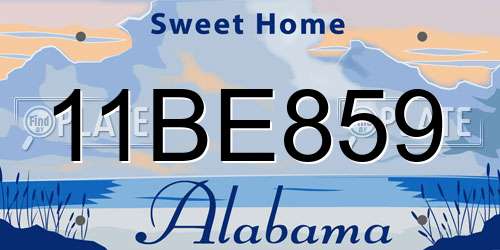 11BE859 Alabama License Plate