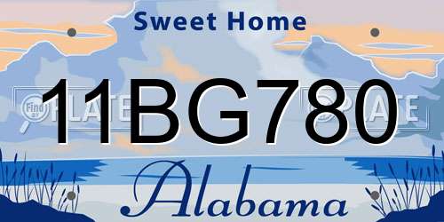 11BG780 Alabama License Plate
