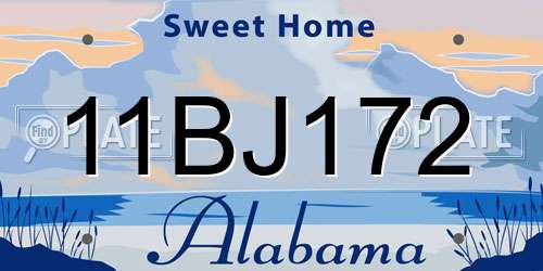 11BJ172 Alabama License Plate