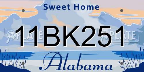 11BK251 Alabama License Plate