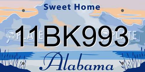 11BK993 Alabama License Plate