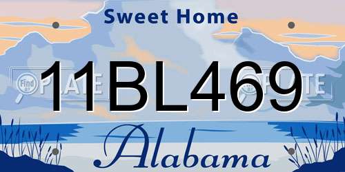 11BL469 Alabama License Plate