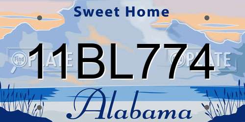 11BL774 Alabama License Plate