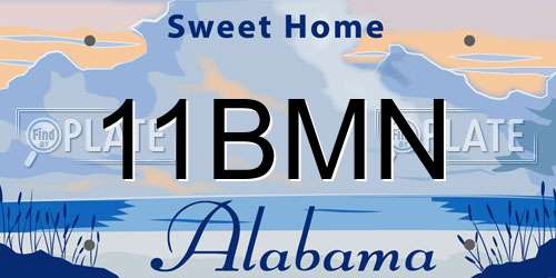11BMN Alabama License Plate