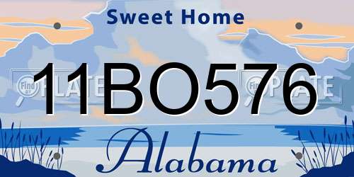 11BO576 Alabama License Plate