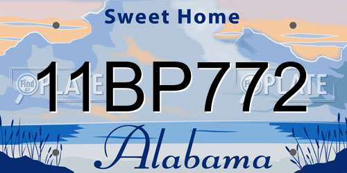 11BP772 Alabama License Plate