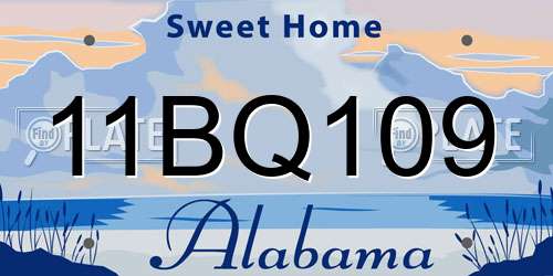 11BQ109 Alabama License Plate