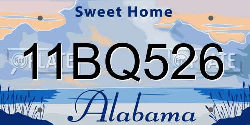 11BQ526 Alabama License Plate