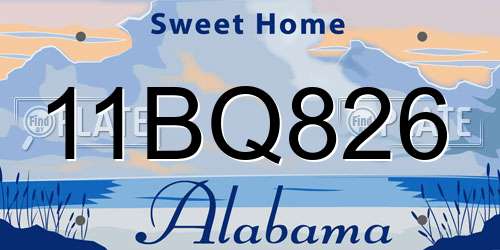 11BQ826 Alabama License Plate
