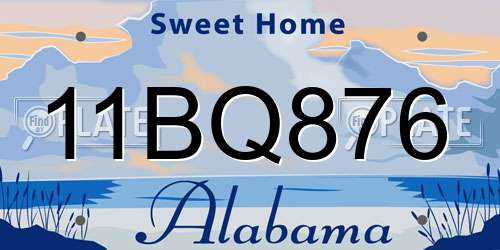 11BQ876 Alabama License Plate
