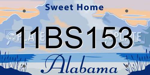 11BS153 Alabama License Plate
