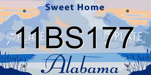 11BS177 Alabama License Plate