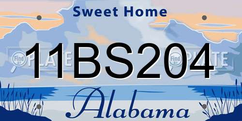 11BS204 Alabama License Plate