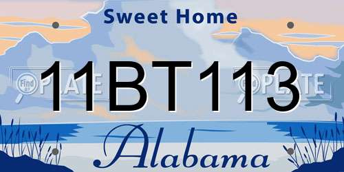 11BT113 Alabama License Plate