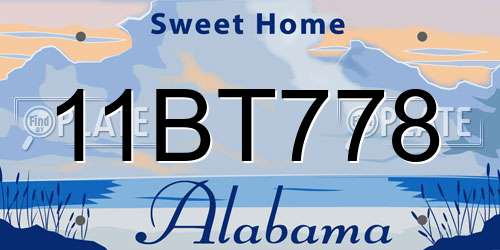 11BT778 Alabama License Plate