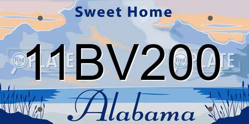 11BV200 Alabama License Plate