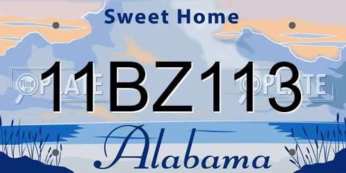 11BZ113 Alabama License Plate