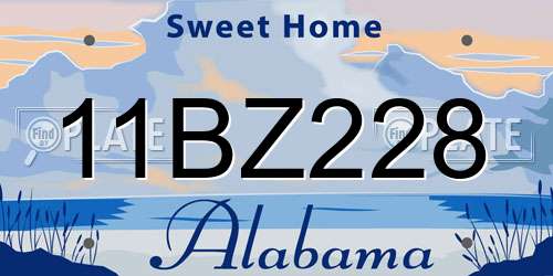 11BZ228 Alabama License Plate