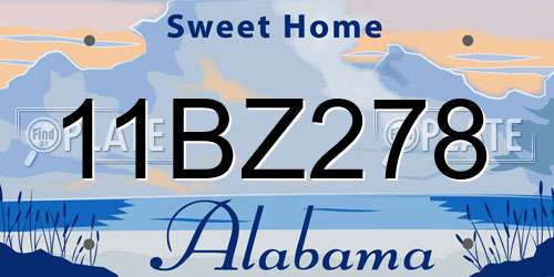 11BZ278 Alabama License Plate